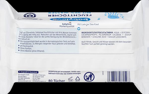 Produktbild dm babylove Feuchttücher (80 Stück)