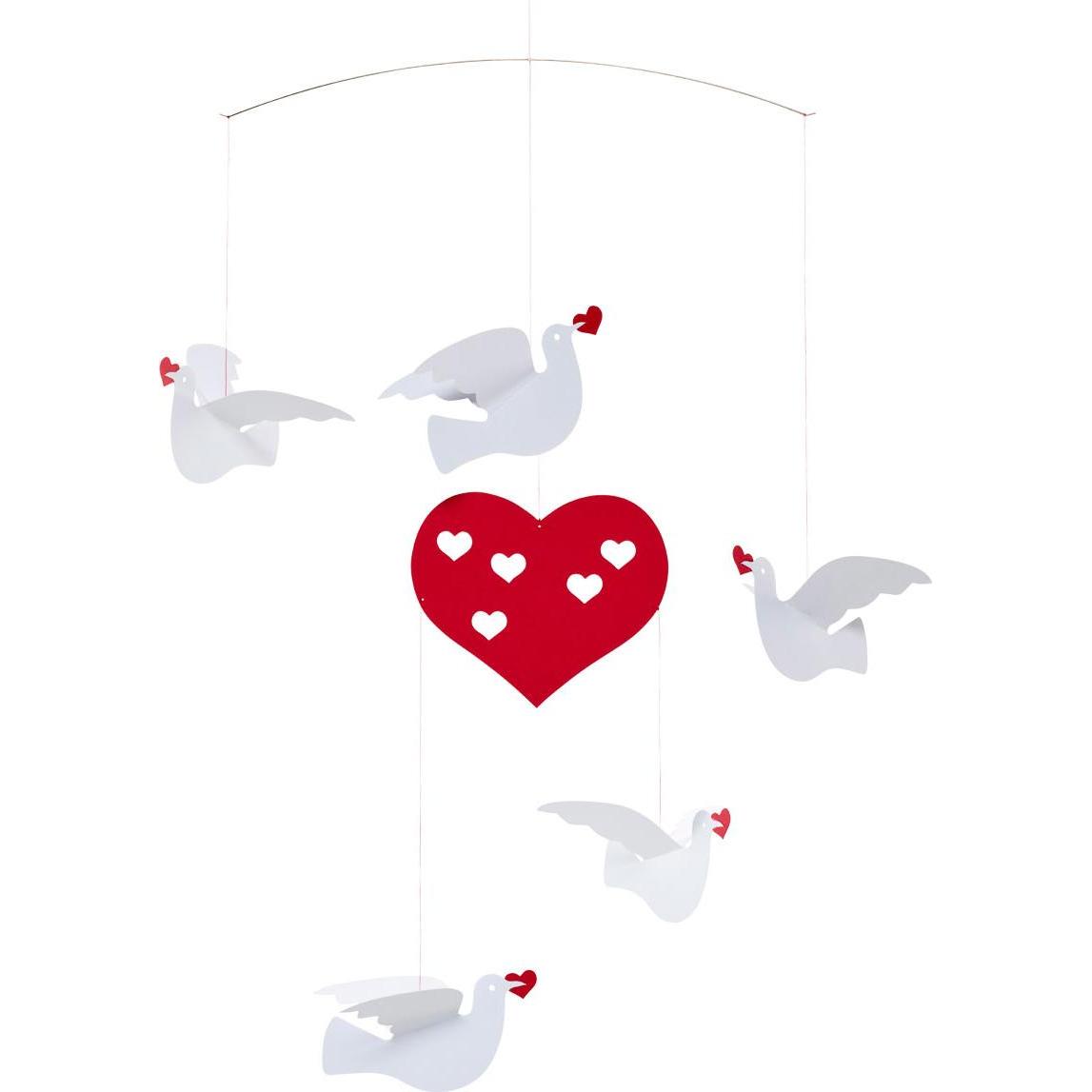 Flensted Mobiles, Babymobile, Frieden und Liebe Mobile mit Geschenkumschlag