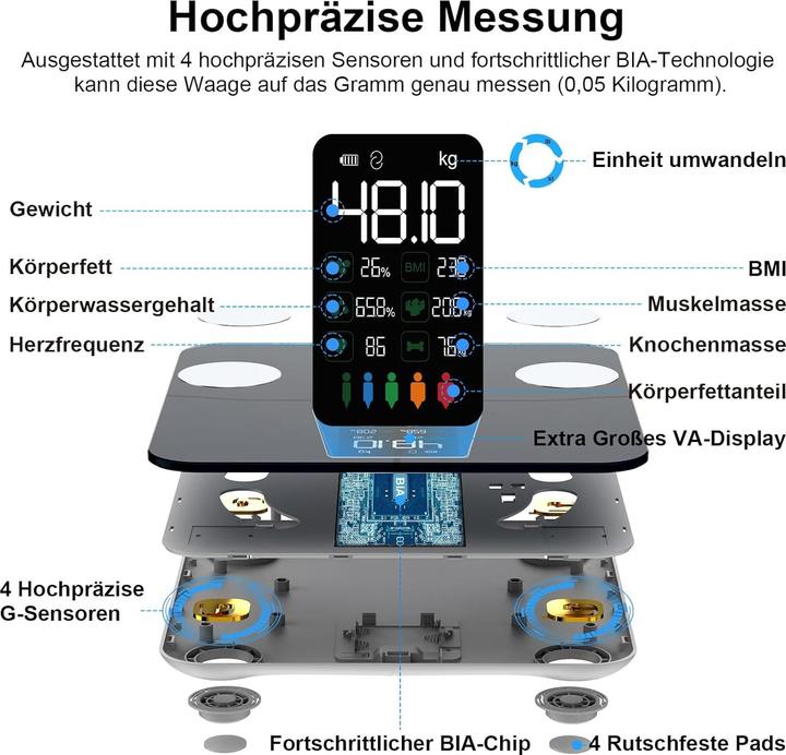 Actual product image Healthkeep Körperfettwaage (180 kg)