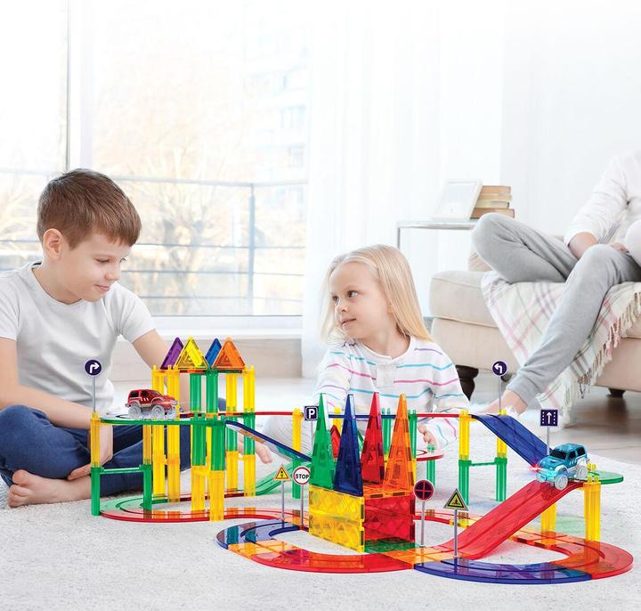 Actual product image PicassoTiles Race Car Track Set