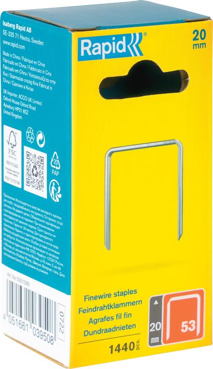 Image du produit Rapid Type 53 Pince à fil fin 20 mm (1440 x)