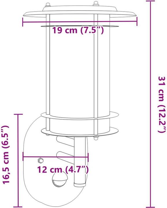 Produktbild vidaXL Aussenwandleuchte (GU10, IP44)