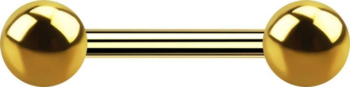 Image du produit Star Piercing Barbelé femelle doré avec deux billes (sans laiton, Acier chirurgical 316L)