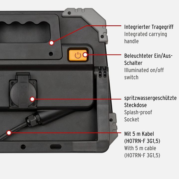 Produktbild Brennenstuhl Mobiler LED Strahler DINORA 10050 10600lm, IP54,Stedo,5m H07RN-F 3G1.5 (10600 lm)