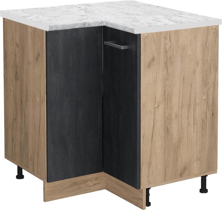 Goldkraft-Eiche, Marble-Weiss, Schwarz, Schwarz Beton