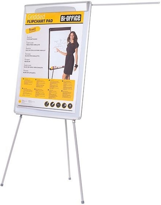 Immagine prodotto Bi-Office In offerta: flipchart DESIGN + 1 blocco per lavagna a fogli mobili, 1 marchio in omaggio (70 x 100 cm)