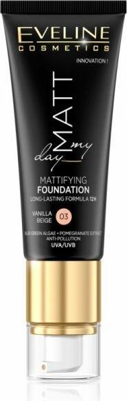 Produktbild Eveline Matt My Day Mattifying Foundation 12h Long Lasting Formula 40ml 03 Vanilla Beige (03 Vanilla Beige)