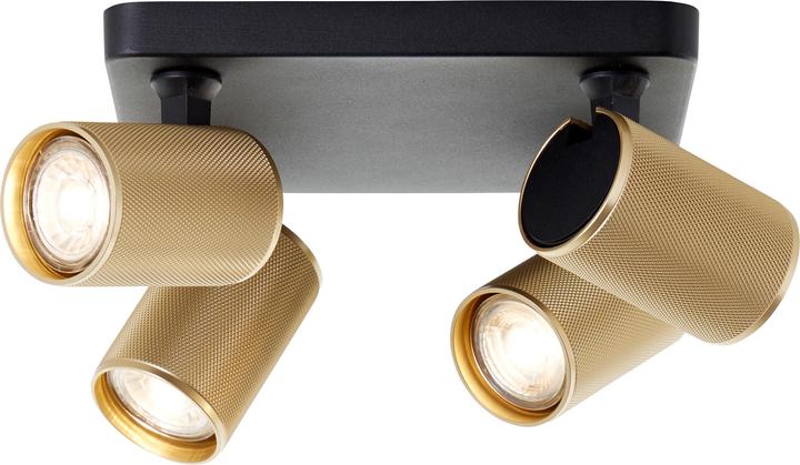 Actual product image Brilliant Plafondspot Marty GU10 4x5W 3000K - Zwart/Goudkleurig (345 lm, GU10)
