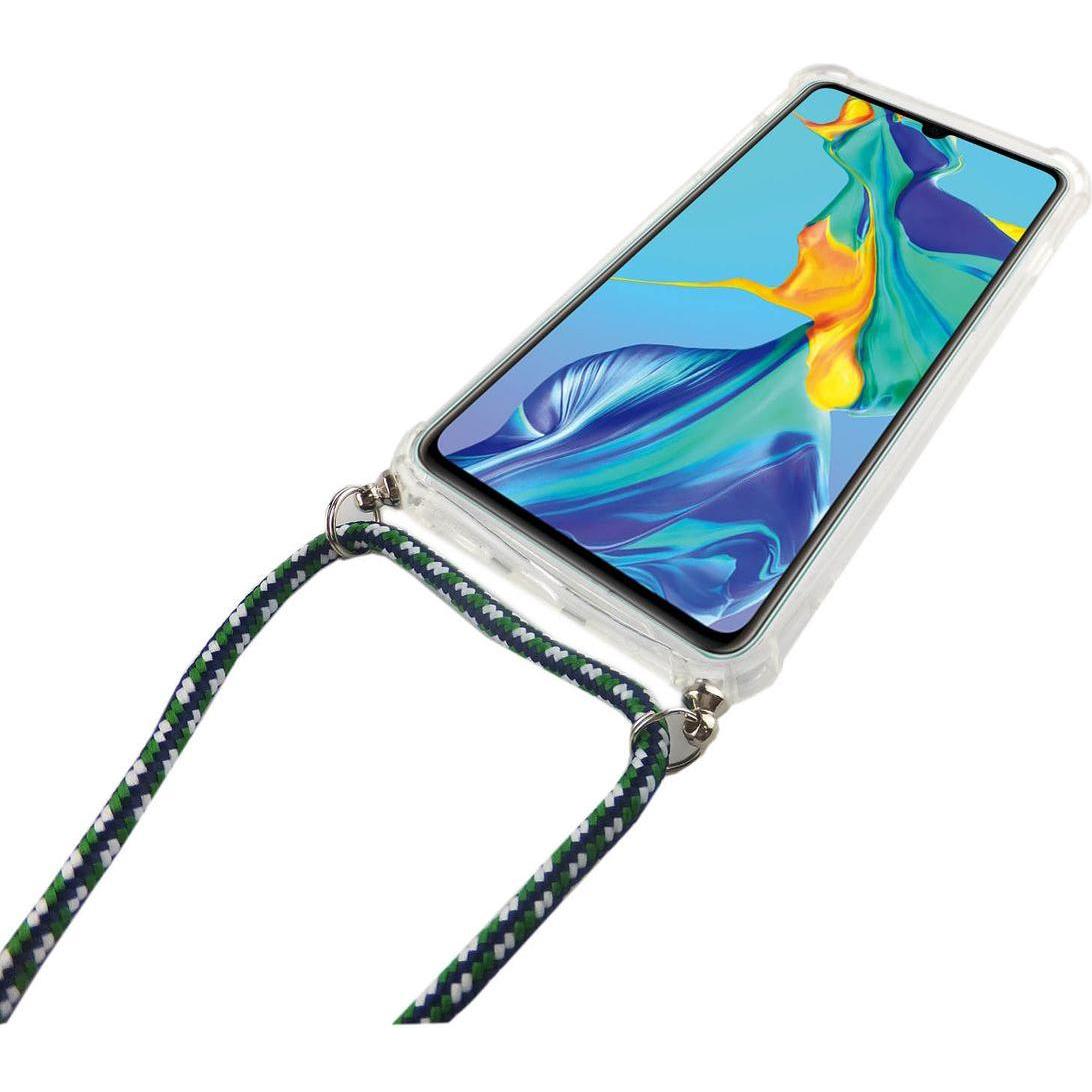 Thumbnail - König Design Huawei P30 Pro Handykette Hülle mit Band Case zum umhängen mit Kordel Etui Grün, Handykette, Transparent