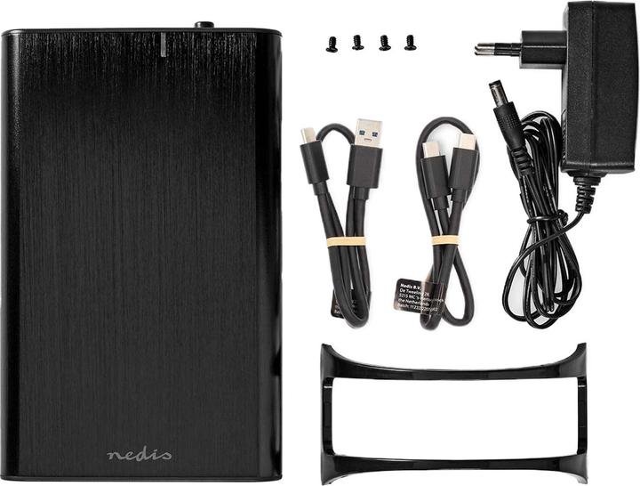 Produktbild Nedis Festplattengehäuse | 3.5 " | USB 3.1 Gen1 | USB Type-A / USB Type-C™ | Notebook / PC | Alumini (3.5")
