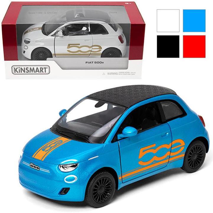 Kinsmart Fiat 500e mit Aufdruck 1:28