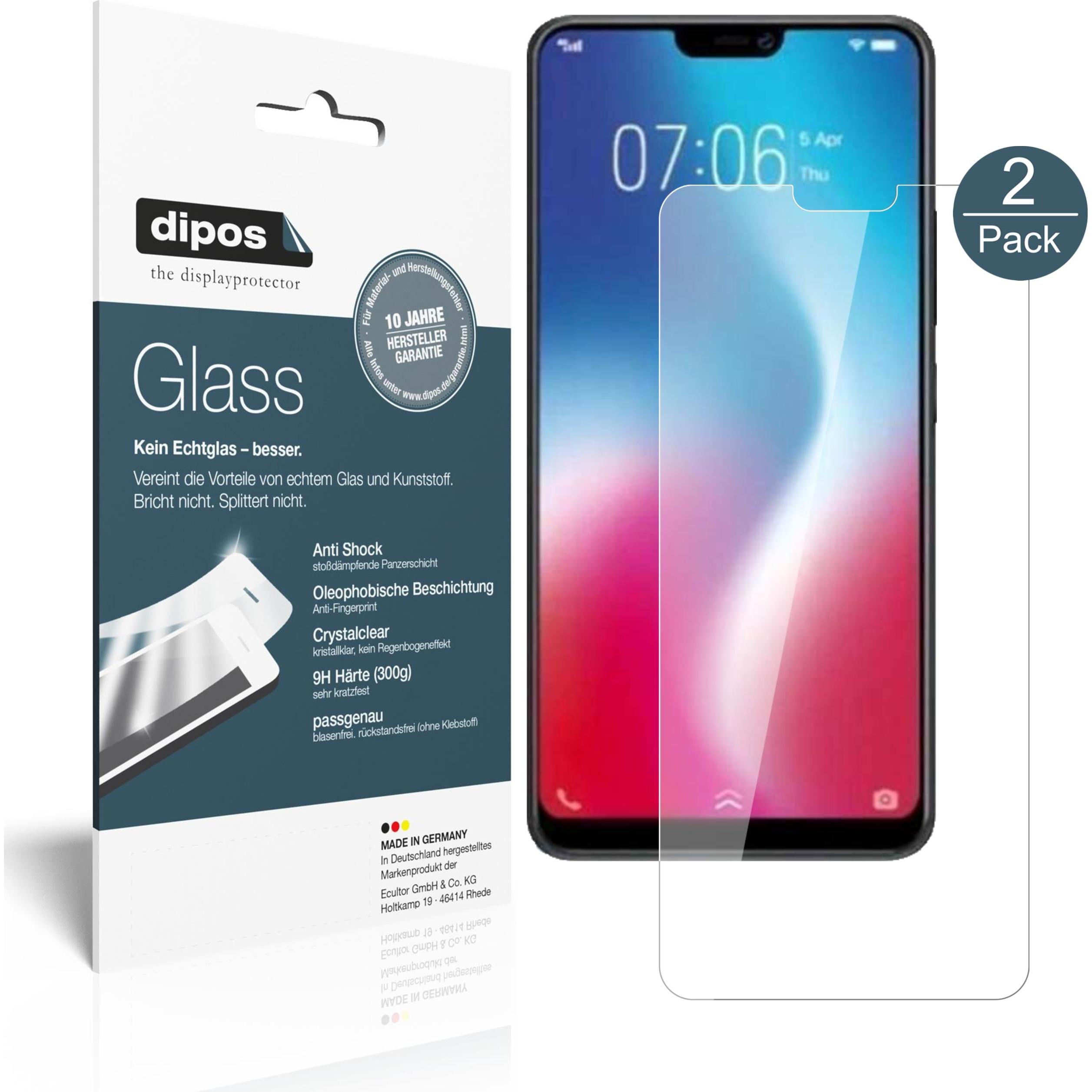 Dipos Displayschutz Anti-Shock (2 Stück, Vivo Y85), Smartphone Schutzfolie, Transparent
