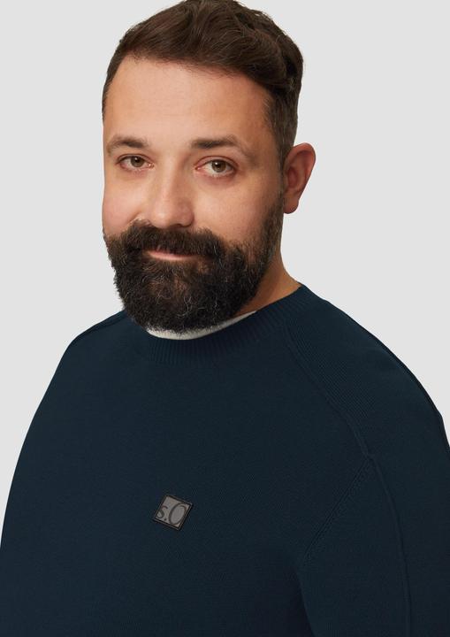 Produktbild S.Oliver Strickpullover Strickpullover mit Nahtdetails und Logo (XXL)