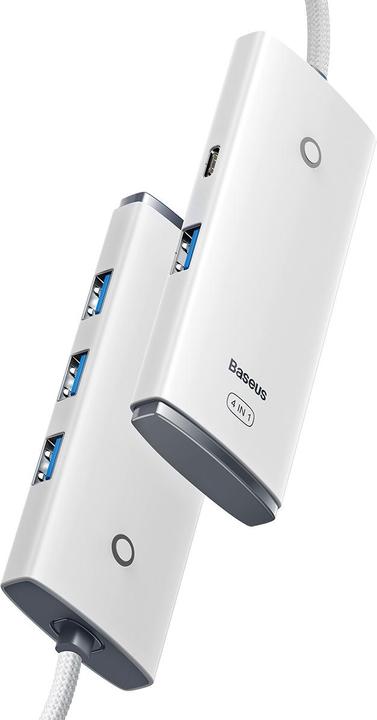 Produktbild Baseus Lite Series 4-Port Type-C HUB Adapter (Type-C to USB 3.0*4) 25cm White (USB-C, 4 Ports)