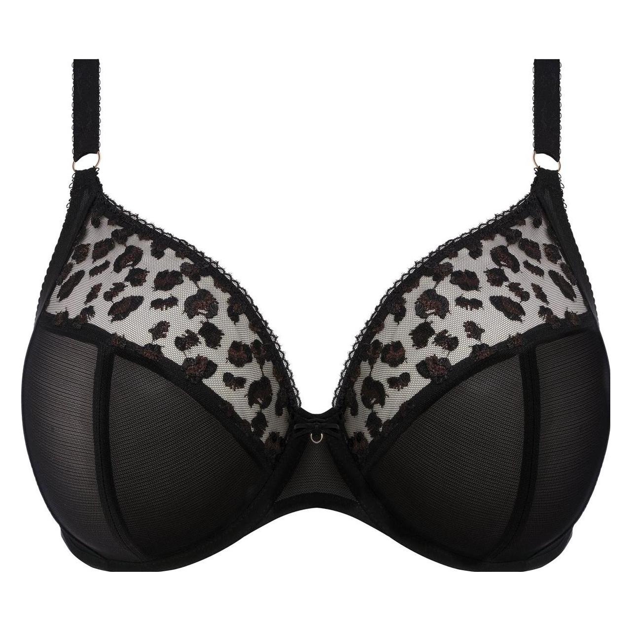 Elomi, Bh's, Namrah Uw Bandless Plunge Dames Beha - Jet - Maat 80K (Eu), Zwart, (80 K)