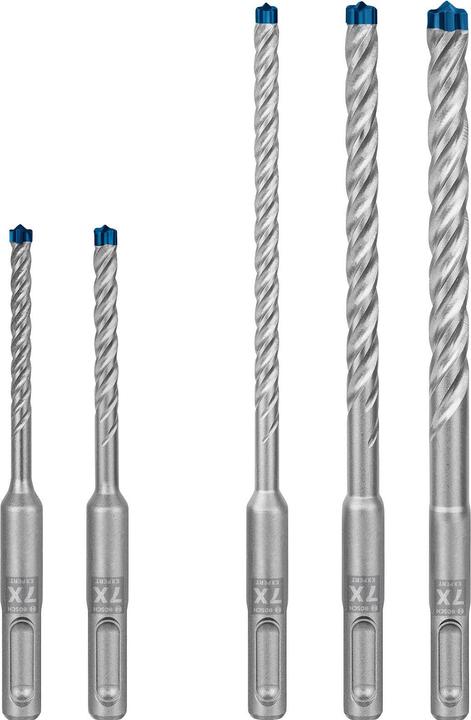 Bosch Professional Zubehör EXPERT SDS plus-7X Hammerbohrer-Set, 5/6/6/8/10 mm, 5-tlg. (Ø 8.0 mm, 6.0 mm, 5.0 mm, 10.0 mm)