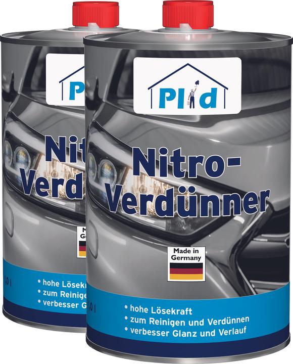 Produktbild Plid Nitro-Verdünner 2L / Reiniger Lack-Verdünner Verdünner Pinselreiniger Farblos (2000 ml)