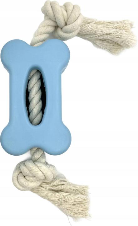 Productafbeelding Mr. Pretzel Gummiknochen mit Seil für Hunde 10 cm (Kauwspeeltje voor honden)