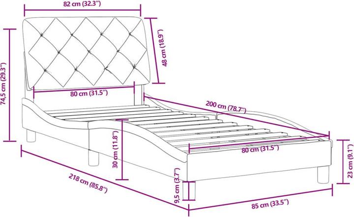 Image du produit vidaXL Bettgestell (80 x 200 cm)
