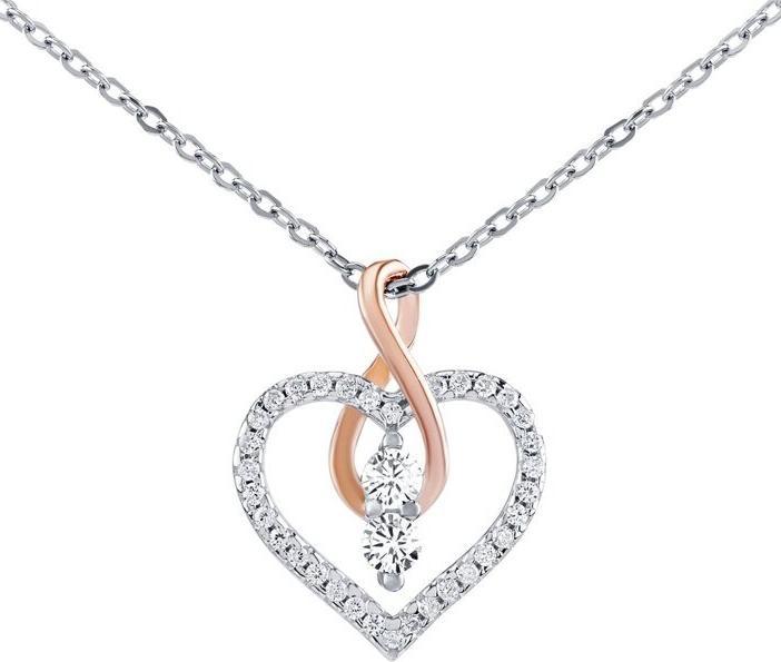 Immagine prodotto Silvego Camilla - Collana con ciondolo a cuore e infinito in argento sterling con zirconi brillanti