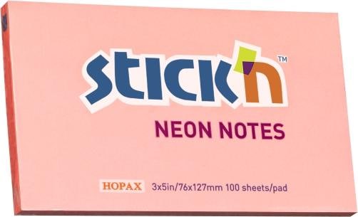 Produktbild B.N.T. Notes Stick'N NEON rosa 76x127mm 100blade - (12 stk.)