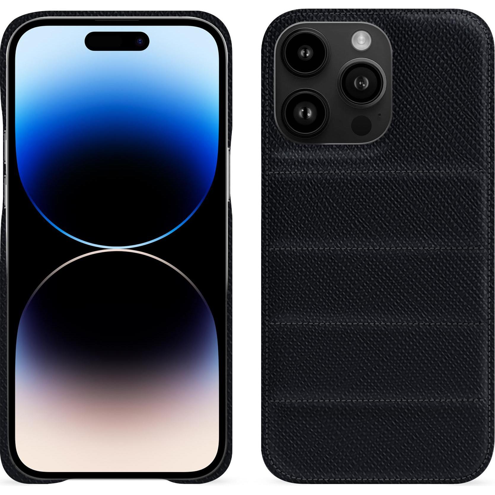 Noreve Lederschutzhülle (Apple iPhone 15 Pro Max), Smartphone Hülle, Schwarz