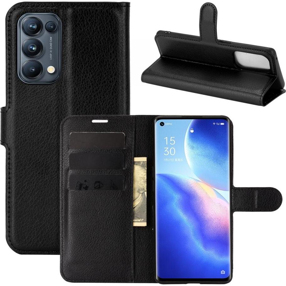 Screenguard Oppo Find X3 Lite Leather Guard Lederhülle (Oppo Find X3 Lite), Smartphone Hülle, Schwarz