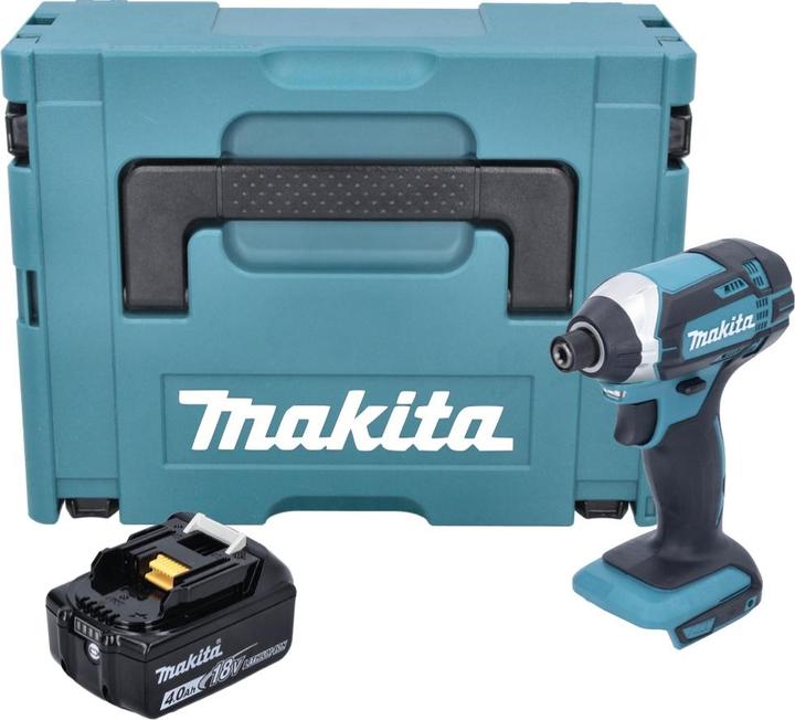 Actual product image Makita DTD 152 M1J 18V Li-Ion Cordless Impact Driver + Makpac Case + 1 x Battery BL 1840 4,0 Ah - wi (Rechargeable battery operated)