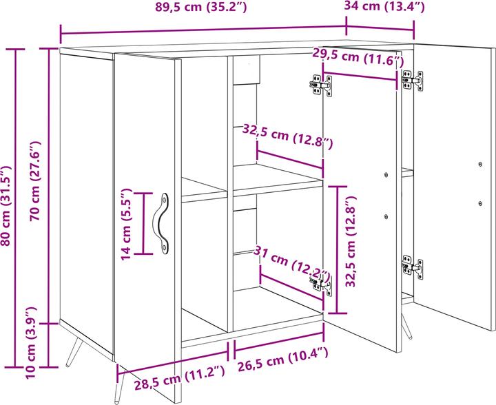 Produktbild vidaXL Rechteckige Aufbewahrung (34 x 34 x 80 cm)
