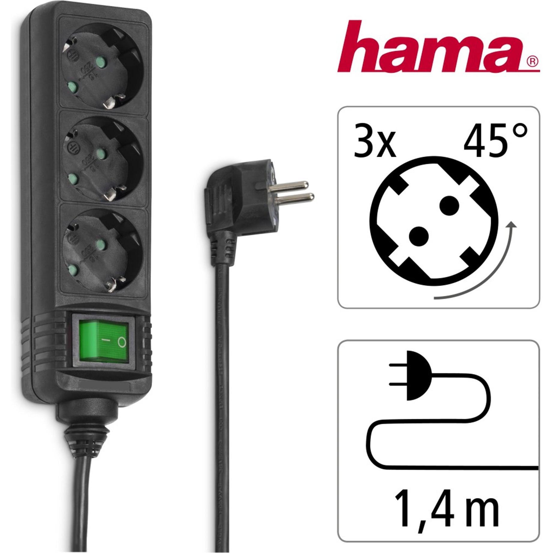 Thumbnail - Hama, Steckdosenleiste, Steckdosenleiste (3 x, CEE 7/3, 1.40 m)