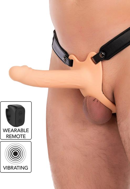 Image du produit Hidden Desire Hollow Penis Strapon Vibrating 18cm