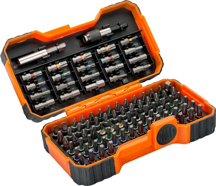 Actual product image Bahco 1/4" bit set for slotted, Phillips, Pozidriv, hexagon head and TORX tamper screws 50 mm × 110 (Hexagon socket TX M20, Hexagon socket TX M27, Hexagon socket TX M30, Hexagon socket TX M10, Hexagon socket TX M15, Hexagon socket TX M25, Hexagon socket TX M40, Cross Phillips PH M1, Cross Phillips PH M2, Cross Pozidriv PZ M1, Cross Pozidriv PZ M2, Cross Phillips PH M3, Cross Pozidriv PZ M3)
