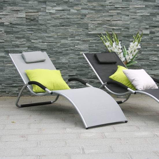 Actual product image Home4you Bed BRIGO, 177x65xH73cm, frame: aluminium, sitting part: textile, colour: beige (180 cm)