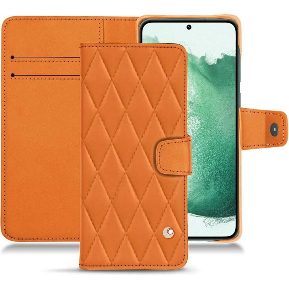Noreve Lederschutzhülle Wallet (Samsung Galaxy S22+ 5G), Smartphone Hülle, Orange