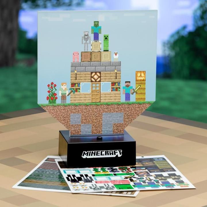 Actual product image Paladone Products Minecraft Build a Level lamp and 140 stickers