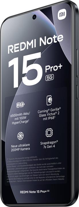Actual product image Xiaomi Redmi Note 15 Pro + (256 GB, Black, Black, 6.83", Dual SIM, 5G)