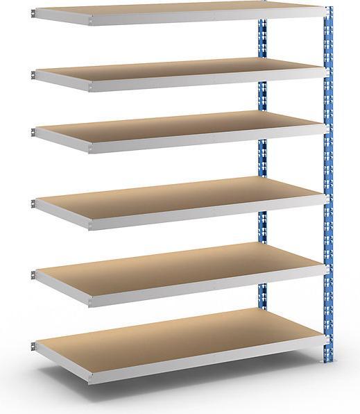 Actual product image eurokraft basic Wide span boltless shelf unit with chipboard shelves, depth 700 mm, extension