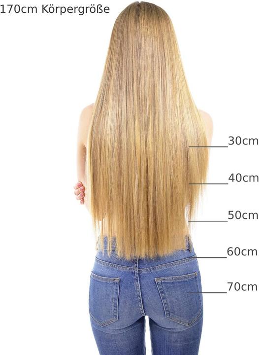 Actual product image Hair2heart Premium nanoring Real Hair Extensions Smooth 100 Strands 1g 60cm Honey Blonde (Honey blonde, 60 cm)
