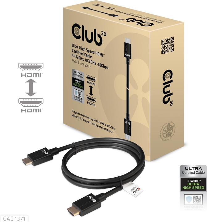Club 3D HDMI – HDMI (1 m, HDMI, 2.1)