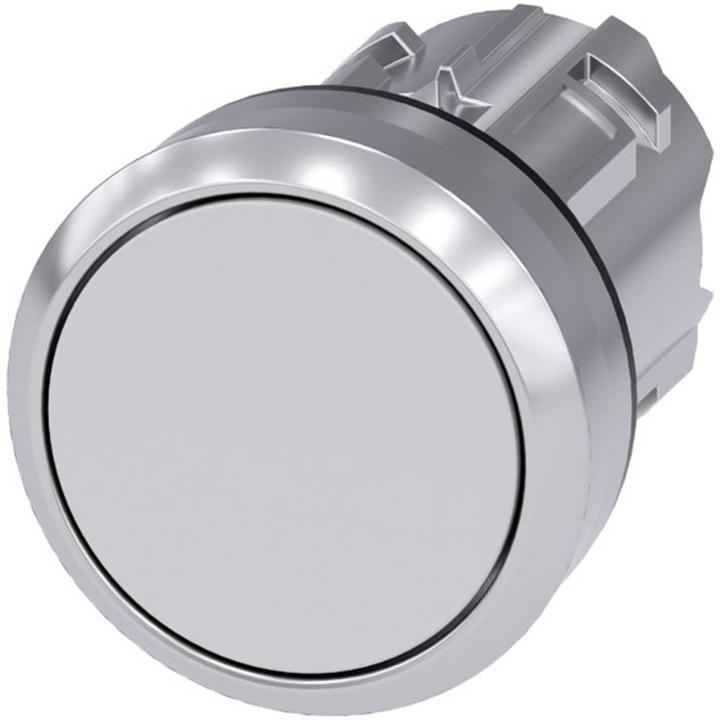 Produktbild Siemens Pushbutton, 22mm, round, metal, white