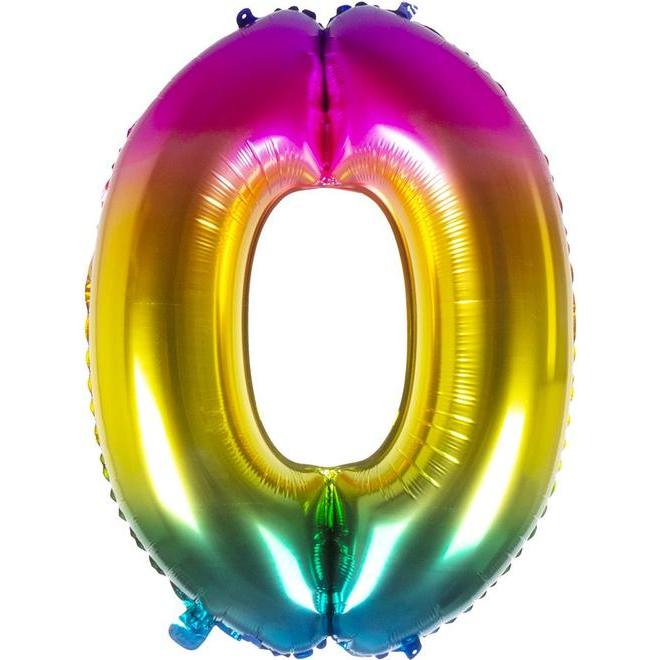 Thumbnail - Boland Folienballon - Bunte Zahl - - Zahl 0 - null