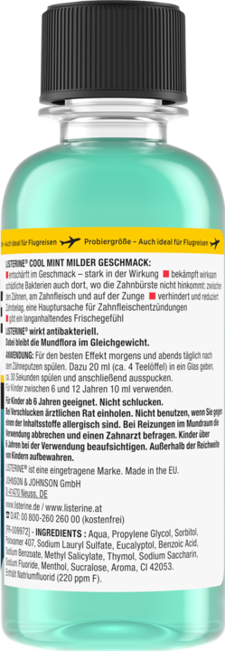 Image du produit Listerine Bain de bouche à la menthe fraîche goût doux (95 ml, Bains de bouche)