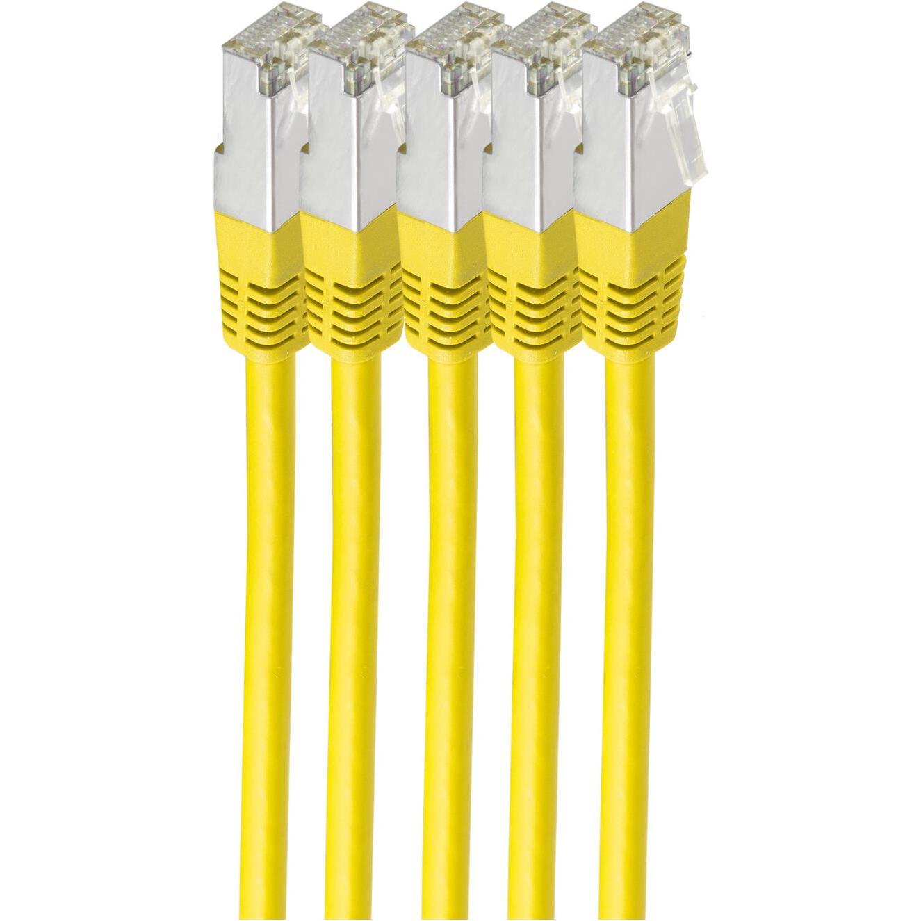 Shiverpeaks -BASIC-S--Netzwerkkabel-Patchkabel, cat 6, S/FTP, PIMF, Halogenfrei, VE5, gelb, 0,5m (S/FTP, CAT6, 0.50 m), ...