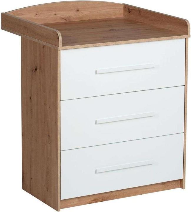 Produktbild Schardt PEPE Wickelkommode 3 Schübe, Dekor Artisan Oak / Weiss