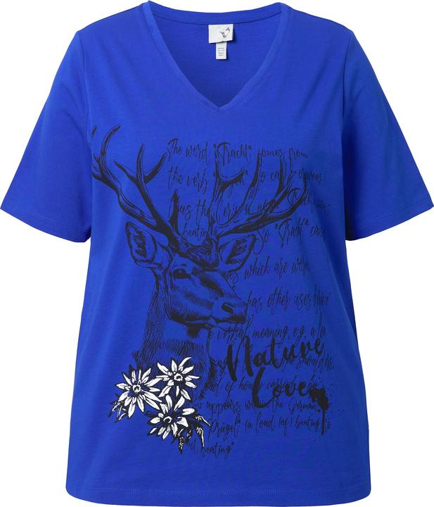 Produktbild Ulla Popken T-Shirt, Trachtenmotiv, Classic, V-Ausschnitt, Halbarm (62)