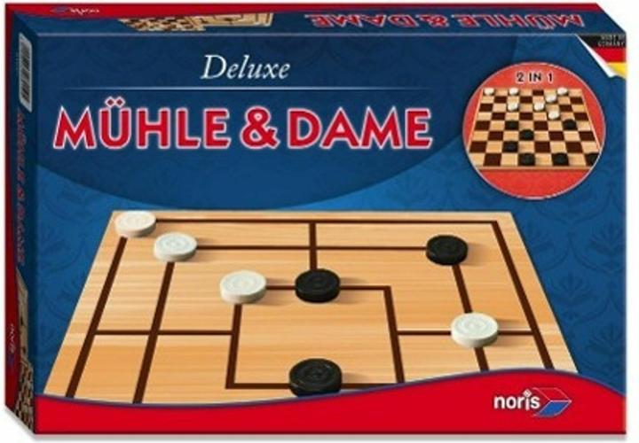 Noris Deluxe Mühle Dame (Deutsch, Englisch, Französisch, Italienisch, 2 Spieler)
