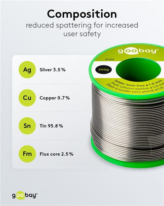 Produktbild Goobay Profi-Lötzinn bleifrei, ø 1,0 mm, 250 g (Lötzinn)