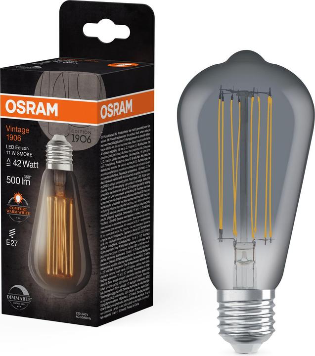 Produktbild Osram LED-Vintage-Lampe (E27, 500 lm, 4 x)