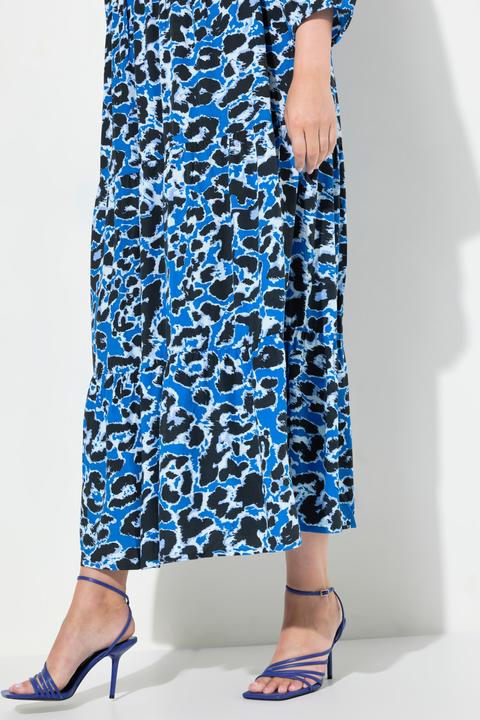 Produktbild Miamoda Maxikleid, A-Linie, Leomuster, V-Ausschnitt, 3/4-Ärmel (46)