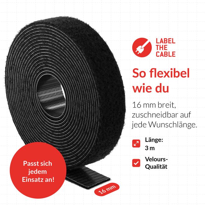 Actual product image Label-the-cable Velcro tape roll (16 mm)